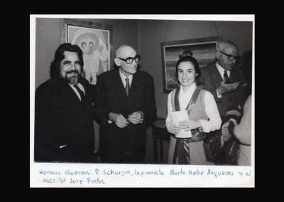 1971 | Con el folklorista Horacio Guarany y la pianista Marta Noguera - Inauguración de muestra de Galería Argentina