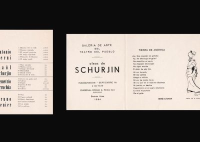 Catálogos de exposiciones de Schurjin en Argentina